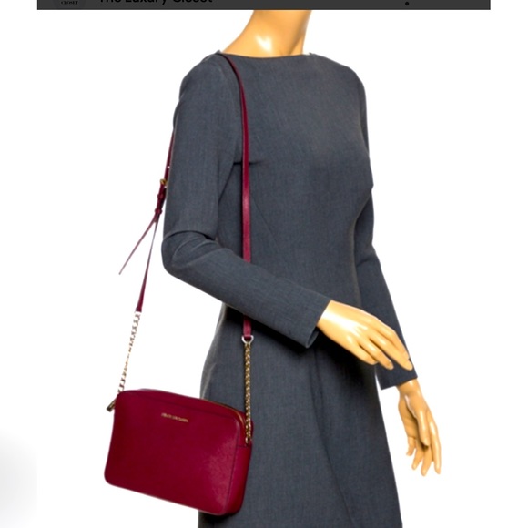 Kors Jet Set Mk Burgundy Bag Michael Kors Burgundy Leather Jet Set